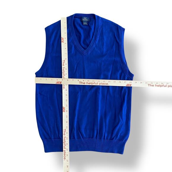 Brooks Brothers Men’s Blue Supima Cotton Knit Vest Size Large Business Casual - Picture 3 of 9